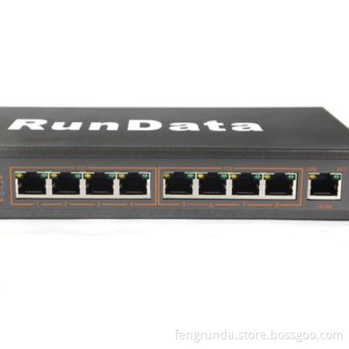 9-port Fast Ethernet Switch with 8-port PoE, CE-, RoHS- and FCC-certified